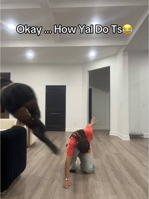 A post by @bigdejhha on TikTok caption: Ian even jump over her 😂😂😂😂😂😂😂 #fyp 