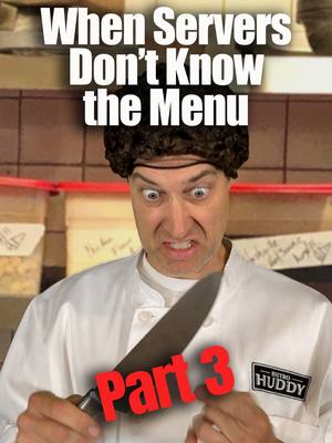 A post by @drew_talbert on TikTok caption: Aaron just couldn't wait to get ahold of that knife (co-write w/ @andrea.kelley) #cheflife #linecooklife #serverlife #bistrohuddy #restaurantcomedy