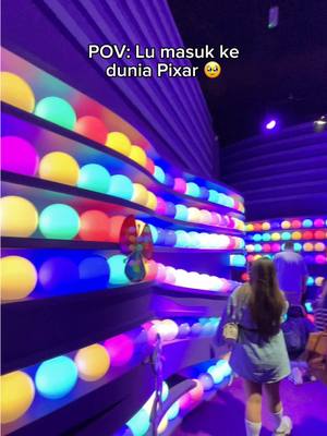 A post by @medyrenaldy_ on TikTok caption: Mau nangis rasanya, dunia Pixar yang gue tonton dari kecil jadi nyata di depan mata :’) 📍Mundo Pixar. Brussels, Belgium