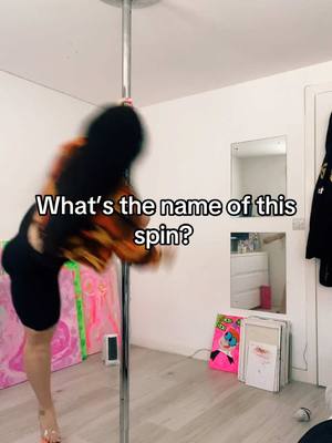A post by @theofficialsg on TikTok caption: I need help naming this move ? #poledance #polefit #polemove #namethismove #spinning 