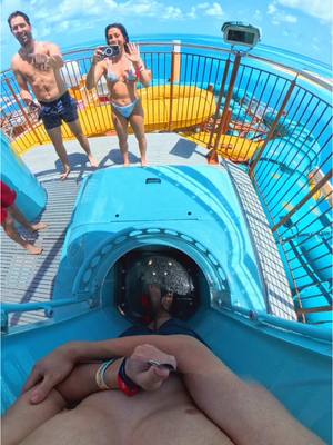 A post by @drewdirksen on TikTok caption: This waterslide drop is insane🤯 @MSC Cruises Official #msccruises #mscworldamerica 