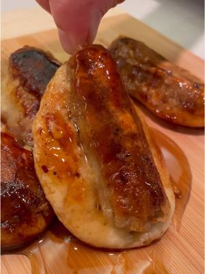 A post by @grubspot on TikTok caption: Bfast version of corn dogs #grubspot #pancakes #breakfast #corndog 