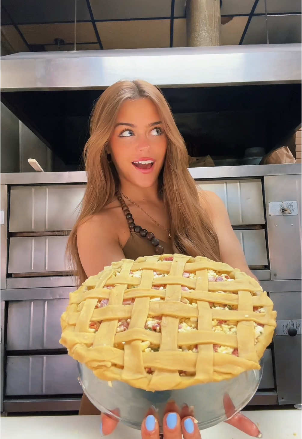A post by @iamjumo on TikTok caption: Pizza Rustica, Easter Pie, whatever u wanna call it #pizza #pizzarustica #easter #jersey 