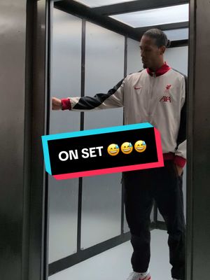 A post by @liverpoolfc on TikTok caption: On set with the skipper 😅 #VanDijk #LFC #Liverpool 
