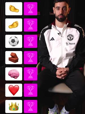 A post by @tntsportsfootball on TikTok caption: Bruno Fernandes builds his perfect Man United player ⭐️