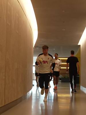 A post by @liverpoolfc on TikTok caption: Hitting the gym 💪#LFC #LiverpoolFC #PremierLeague
