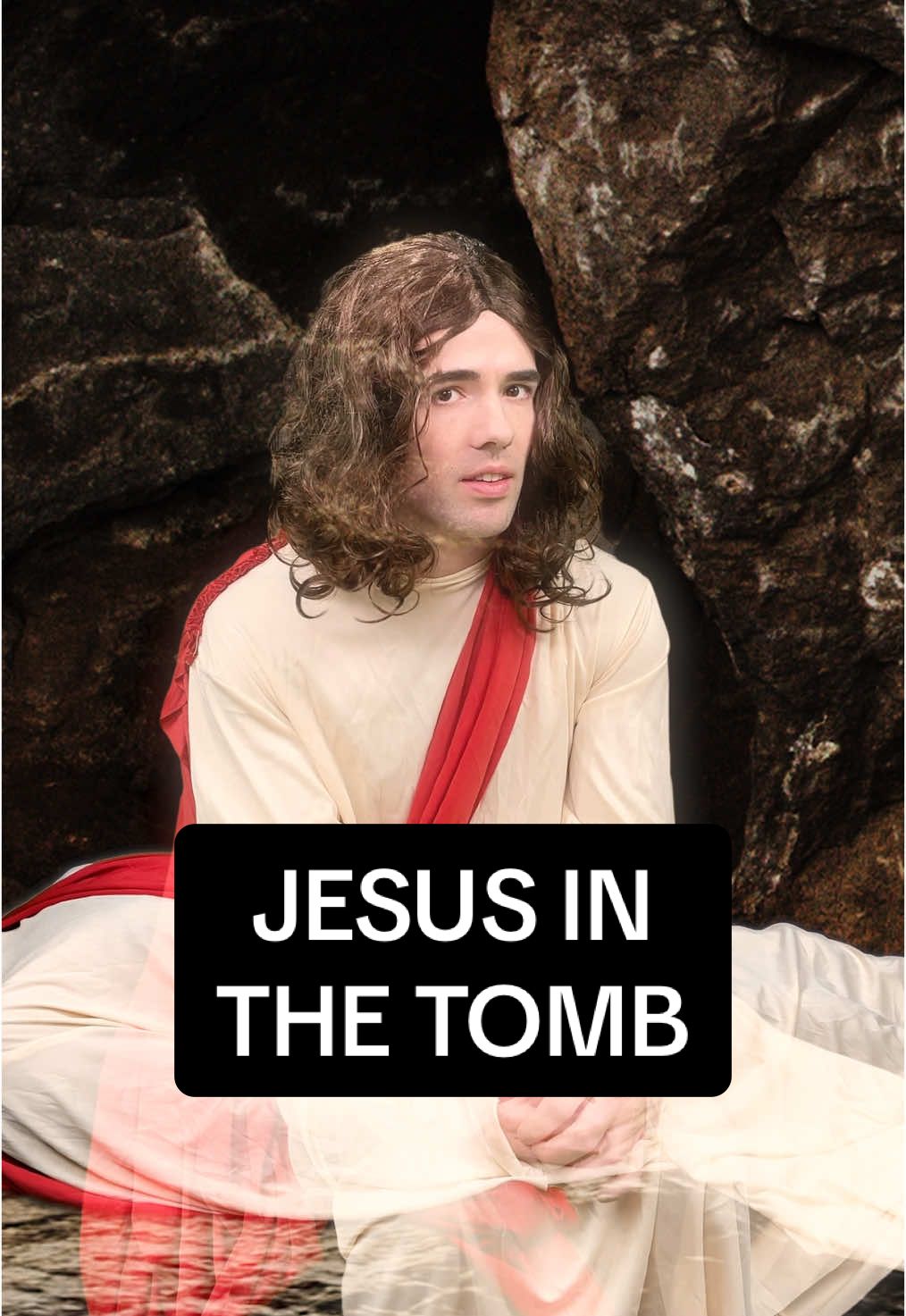 A post by @adrianbliss on TikTok caption: Jesus in the tomb #comedy #easter 