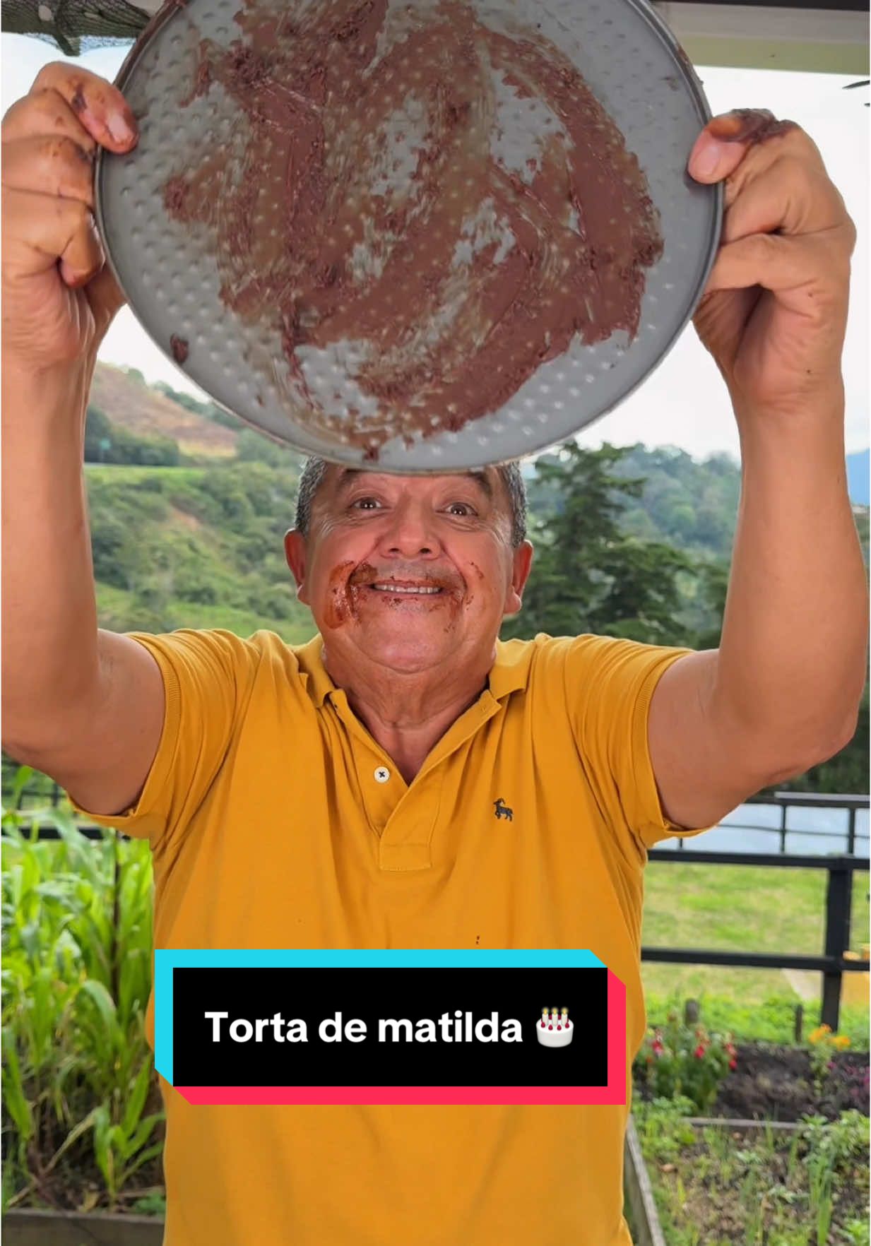 A post by @lamamadelasrecetas on TikTok caption: Yo creo que a este bruce si le gustó la torta de chocolate 🤔😂,y yo quedé feliz de lo limpio que quedó mi delantal gracias a mi jabón en polvo de Ariel Triple Poder*  #ArielTriplePoder #Publicidad