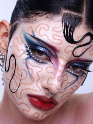 A post by @runscay on TikTok caption: process of the eye makeup i did for this look ✨ base makeup ib @Lavanya Wiles #creativemakeup #eyemakeup #eyemakeuptutorial 