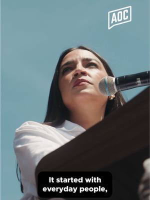 A post by @aoc on TikTok caption: The Trump administration admits that they have thrown Mahmoud Khalil in jail for attending a protest, and for the content of his speech, and Rümeysa Öztürk in jail for writing an op-ed in her school paper — and nothing more. That is anti-American and we demand their release.  #AOC 