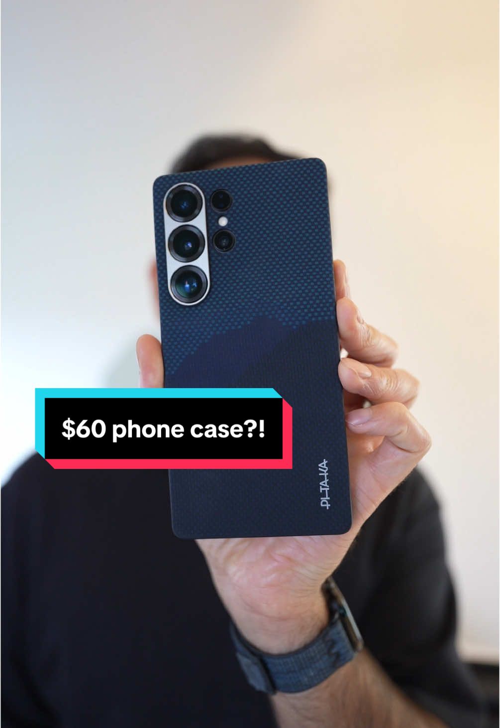 A post by @anantchoxi on TikTok caption: Is $60 too much for a phone case?? #s25ultracase #thinphonecase #pitakacase 