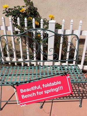 A post by @kindnessmom on TikTok caption: #spring #foldablebench #bench #benchhack #summerpatio #patiomakeover #foldablechairoutdoor #outdoorfurnituredesighn #outdoorfurnituredesighn 
