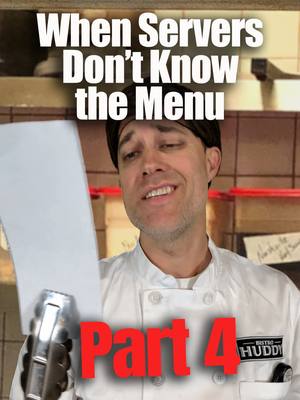 A post by @drew_talbert on TikTok caption: This made me glad Brad isn't a chef (co-write w/ @andrea.kelley) #bistrohuddy #serverlife #cheflife #restaurantcomedy