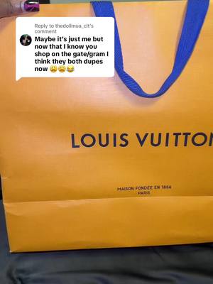 A post by @thebadmf_ on TikTok caption: Replying to @thedollmua_clt they’re both dupes you said????? It’s always a black women trying to bring down another black women everyrime!!! #fy #fyp #fypシ #lv #luxury 