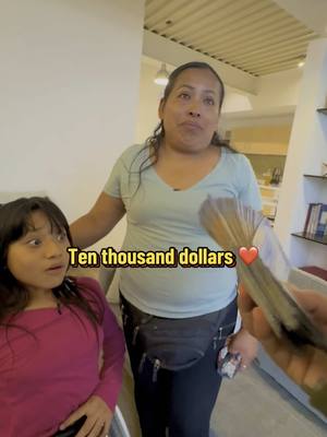 A post by @isaiahgarza on TikTok caption: We surprised Emily, a 12-year-old cancer warrior, with a brand new home and $10,000. Her dream was to have her own room someday… and today, that dream came true. #family #beautiful #wholesome 