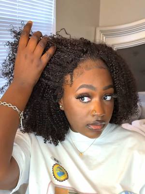 A post by @hbelllla on TikTok caption: The most NATURAL wig for all natural/type 4 girlies😍😍 @OQHAIR @oqhairshop #flipovermethod #flipoverwig #wigs #halfwig #curlyhair #curlyhairrountine #naturalhair #type4hair #blackgirltiktok #fyp 