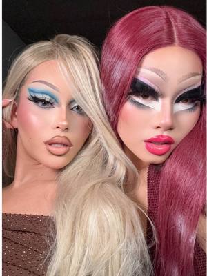 A post by @hayleybuix on TikTok caption: Long time no makeup transition ib @Sloan Byrd #makeup #makeuptransition #drag #dragmakeup 
