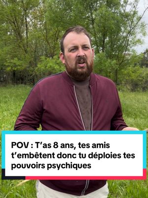 A post by @moguizoff on TikTok caption: POV : T’as 8 ans, tes amis t’embêtent donc tu déploies tes pouvoirs psychiques