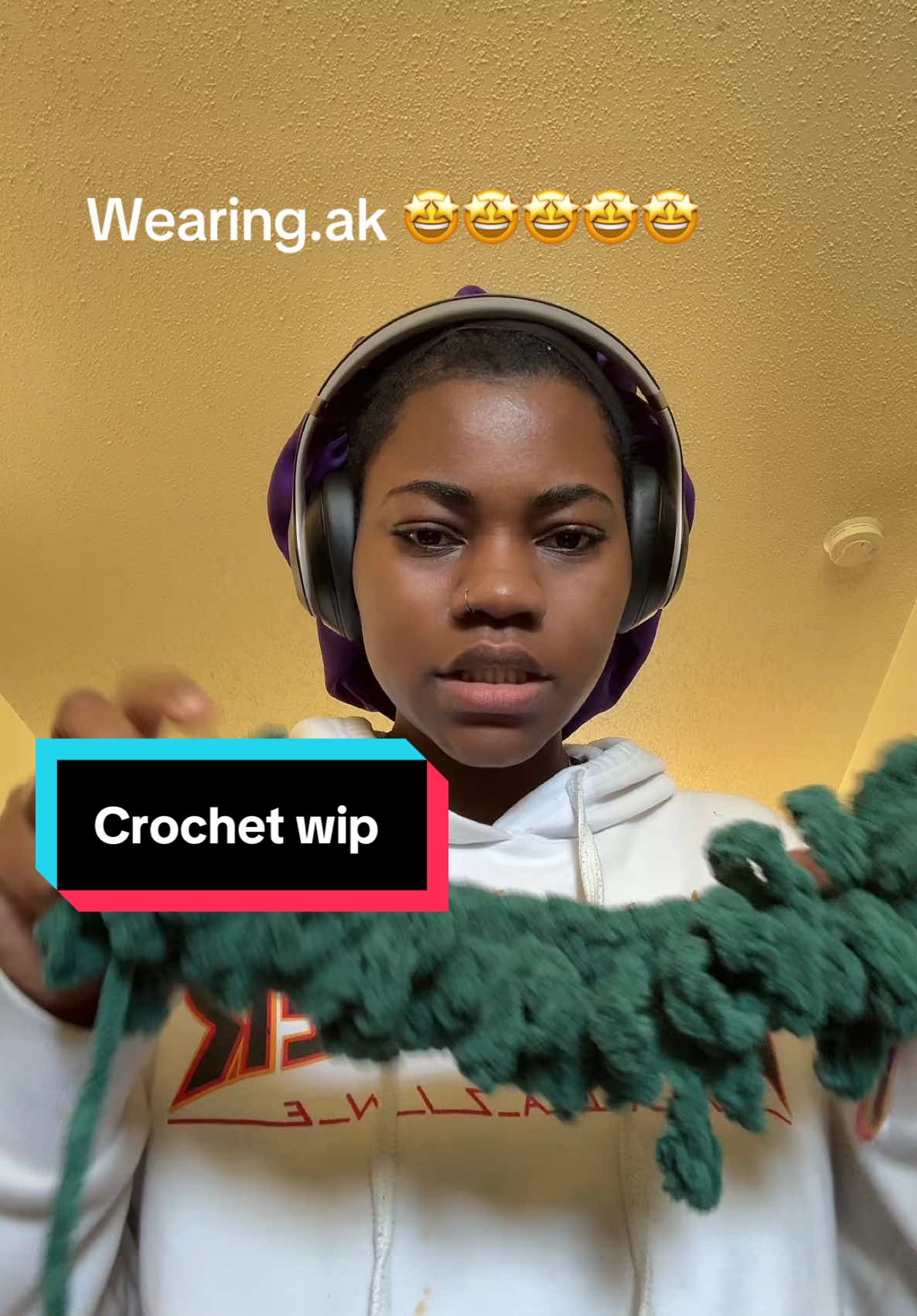 A post by @miathecrocheter on TikTok caption: Huge shoutout to @AndromedaKaiko y’all she is such an amazing crochet artist and I’ve been wanting to make a gown with a very wild like skirt portion but without doing millions of rows of ruffles. I never knew you could use chains to make ruffles until i saw her artistry. She’s the only person i saw that did something like this so hats off to her 🫶🏾🫶🏾🫶🏾. Be back with a finished look maybe lol #crochet #crochettiktoks 