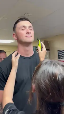 A post by @emiann1373 on TikTok caption: When you make your battle do everything with you… bye bye mustache #funny #army #iwannagohome #nomoremustache 