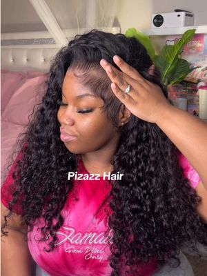 A post by @aamiyahlashayy on TikTok caption: Pizazz hair is definitely one of my fav hair companies!. 💝✨@Pizazz Hair Shop @pizazzhairstore  #pizazzhair #wiginstall #deepwavewig #curlywiginstall 