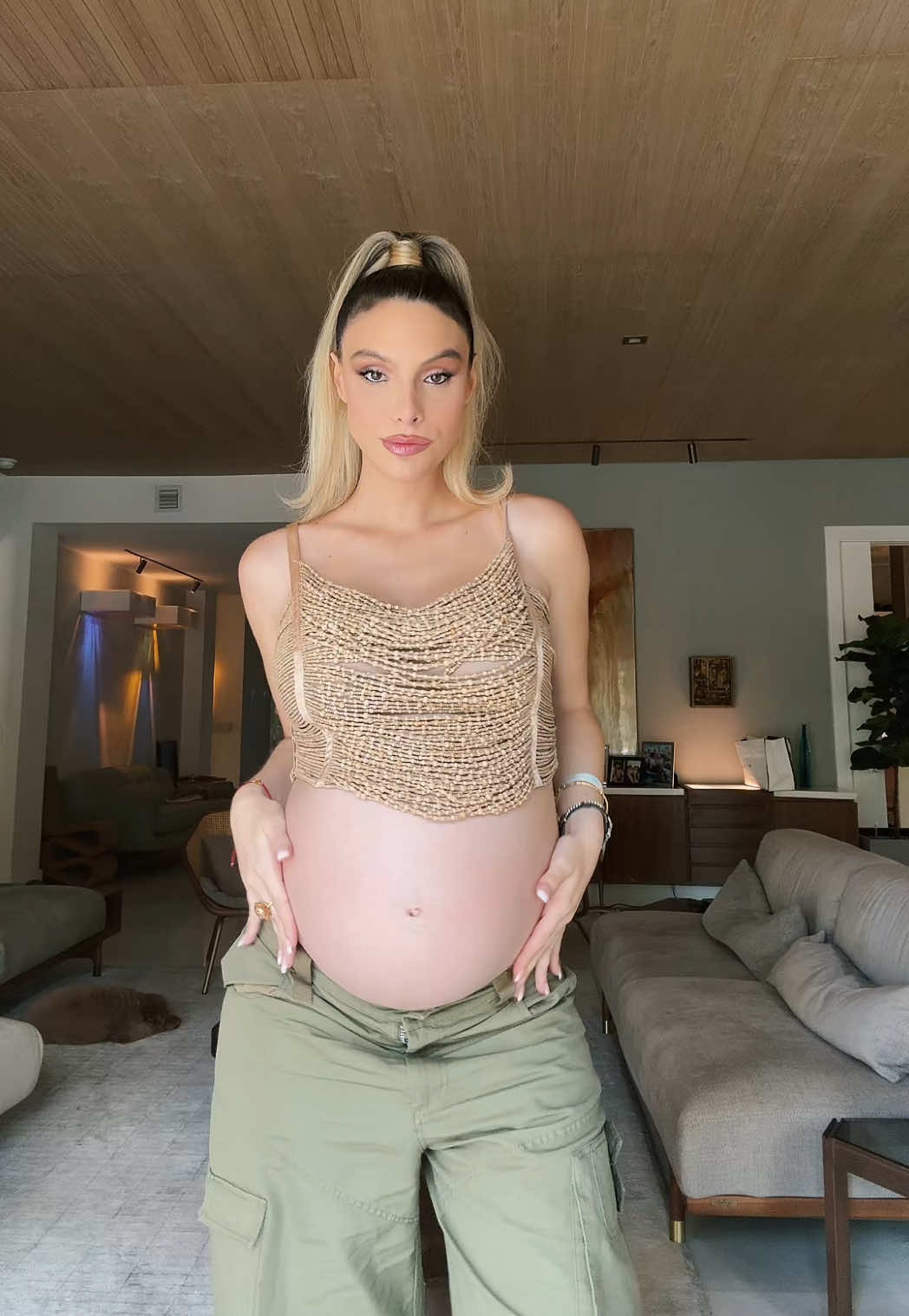 A post by @lelepons on TikTok caption: Second Trimester is the best 🤰🏼🙏🏼