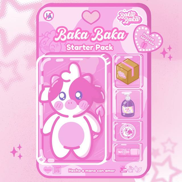A post by @bakabakamx on TikTok caption: #starterpacknoia #bakabakamx #bakita # #lipgloss #parati #asmr #packingorders #animacion #paratiiiiiiiiiiiiiiiiiiiiiiiiiiiiiii #fyp #fypシ゚  #starterpack  #digitalartist #ilustracion #noiart 