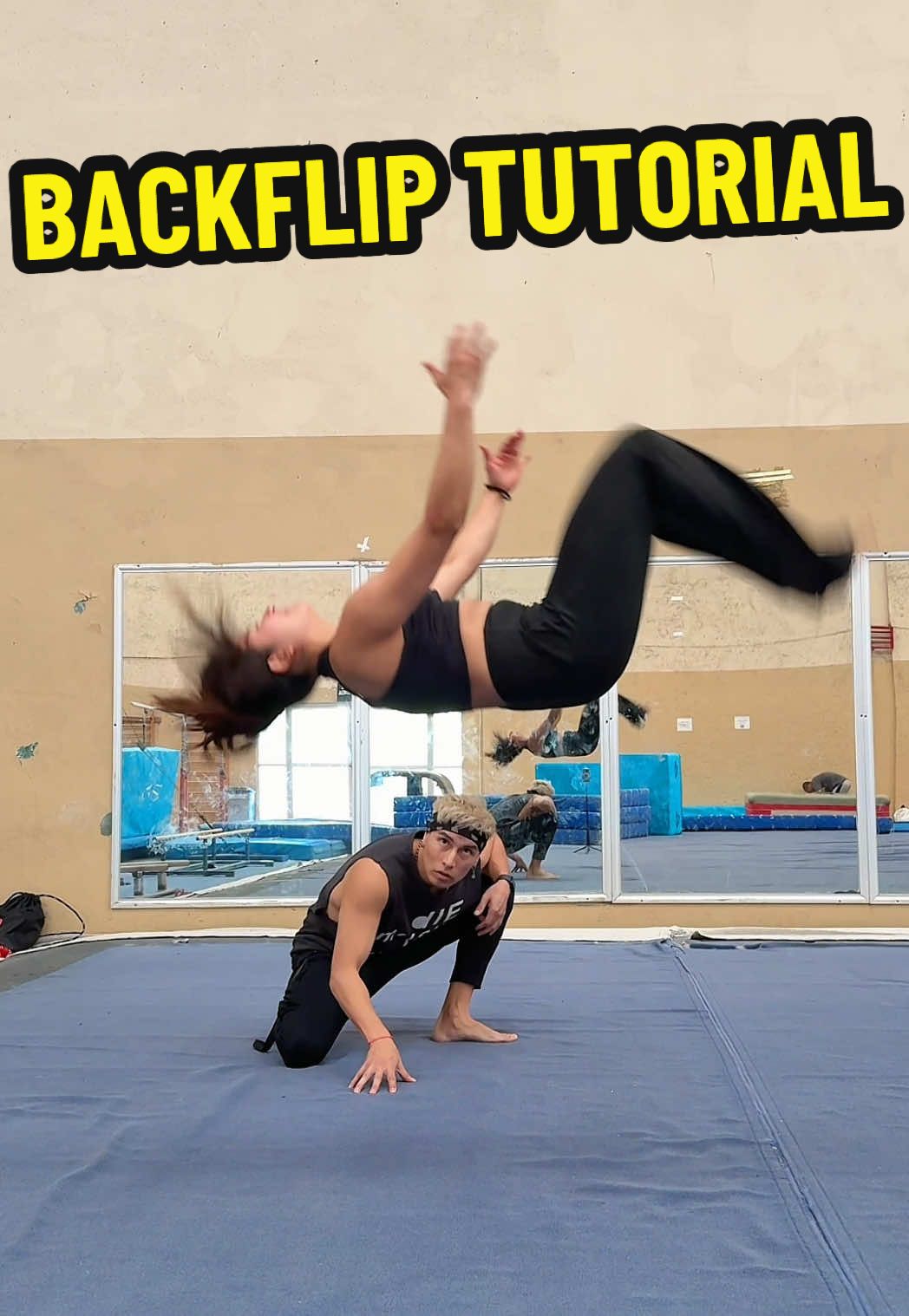 A post by @alex_destreza on TikTok caption: Entrenamiento para Backflip 🔥 #Tutorial #gymnastics #parkour #TikTokDeportes 