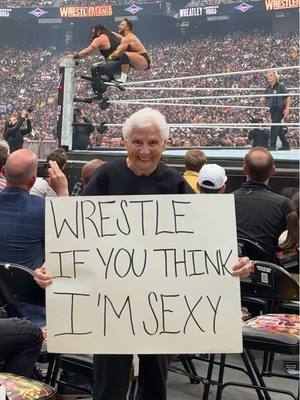 A post by @rosssmith on TikTok caption: Fishing for compliments at Wrestlemania @WWE 