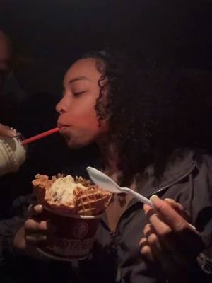 A post by @xobridenise on TikTok caption: I need to work harder but the period cravings also don’t help at alllll. I either have no appetite or want everything I see 🙂‍↕️😭 #periodcravings #sweettreat #somethingsweet #icecreamdate 