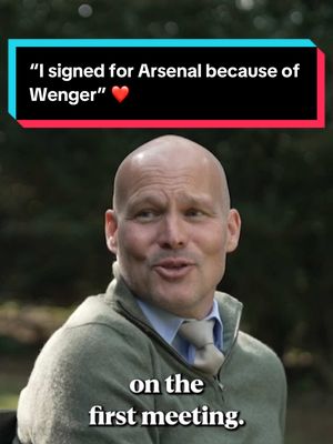 A post by @tntsportsfootball on TikTok caption: “When I signed for Arsenal, it was because of Wenger. Not because of the team.” ❤️ Freddie Ljungberg and Martin Keown on what made Arsène Wenger so special 🤝 #arsenal #wenger #keown #premierleague 