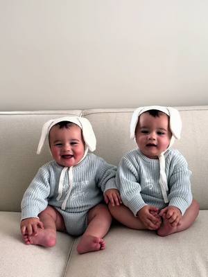 A post by @brittanyhmiller on TikTok caption: Happy Easter from Eli and Emi😂🐰 x x x