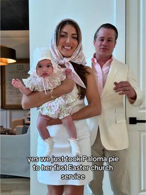 A post by @campbellhuntpuckett on TikTok caption: Happy Easter from our family to yours🤍✝️ #love #couple #easter #pookie 