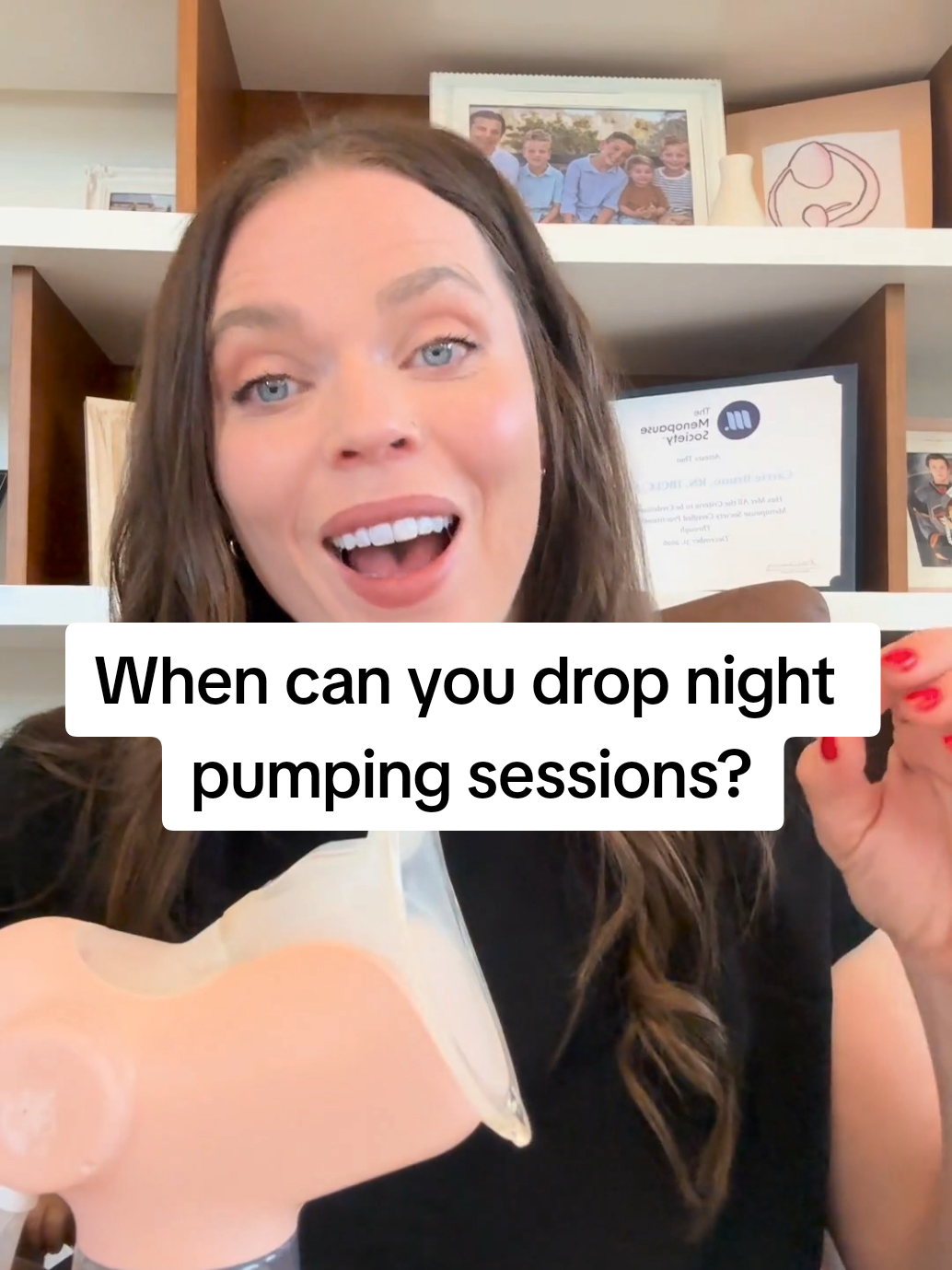 A post by @the.mama.coach on TikTok caption: Who is soooo tired of night time pumping? I see you❤️❤️ If you are exclusively pumping and your baby is still waking for a bottle you will need to keep pumping until they are sleeping longer stretches. If you are breastfeeding and babe is sleeping here is my rule of thumb: ➡️if you are working through a breastfeeding challenge (oral restriction, supply challenge or pain) I would not stop pumping until we resolve that. That extra stimulation at night may be key for maintaining your supply. ➡️if you aren’t working through a challenge, you can stop. Hand express until comfort for a few nights then you can just sleep through. If your baby starts waking again, your body will adjust and just start making more (if there are no underlying issues). Questions? Ask away! #themamacoach #yougotthismama #breastfeeding #bottlefed #pumping #pumpingmom #newborn #postpartum 