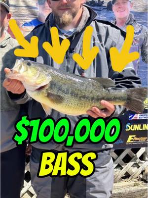A post by @dkamfishing on TikTok caption: HE CAUGHT A $100,000 LARGEMOUTH BASS!!!! #fishing #fishtok #fyp #foryou 