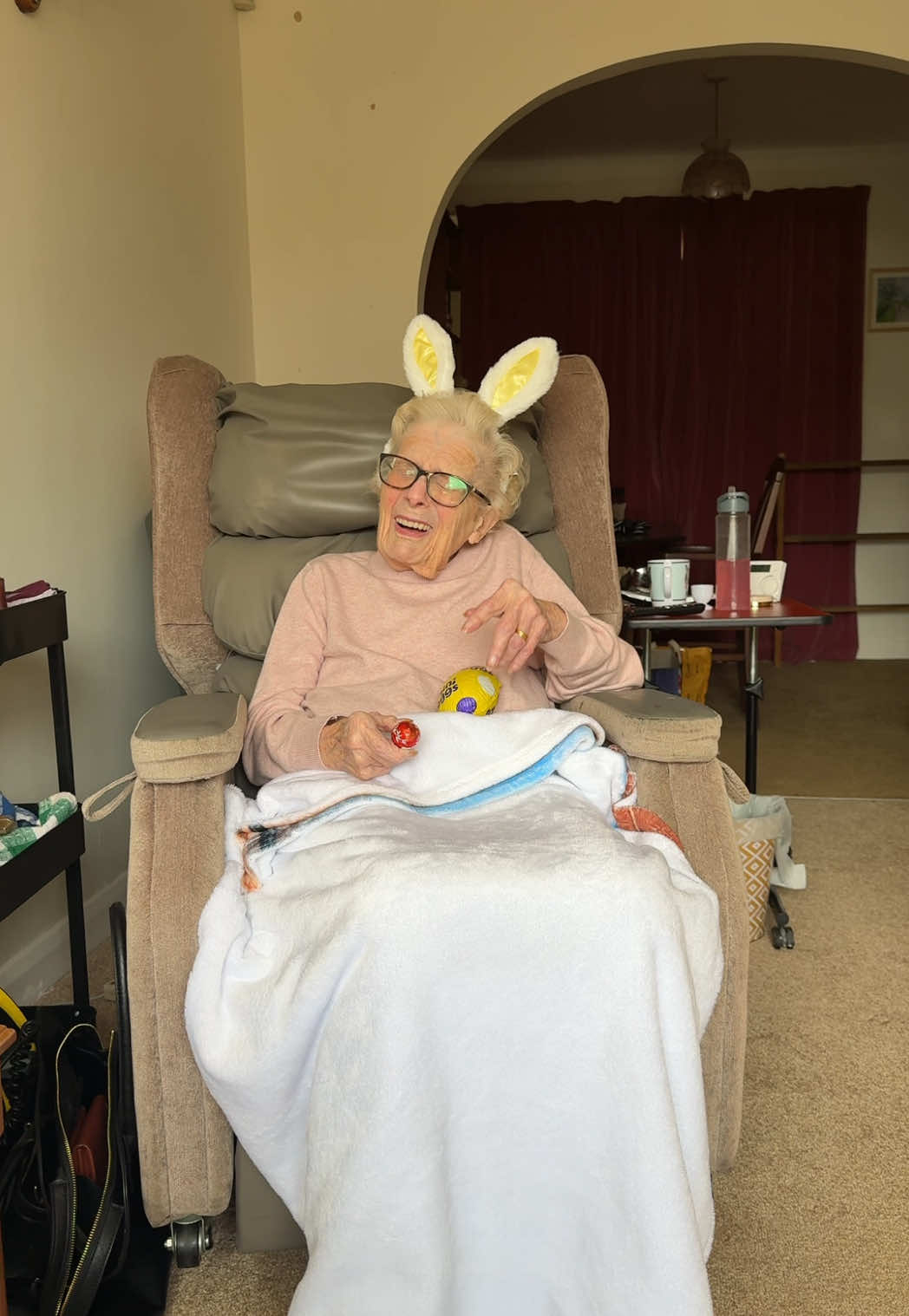 A post by @jessandnorma on TikTok caption: A special Easter surprise for Nan 🐣😂