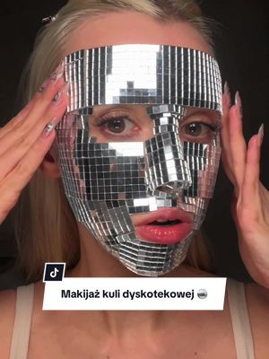 A post by @forsurprise on TikTok caption: Przyklejałam kryształki całą noc 🪩 Rezultat: @Kate 💫  Makijaż kuli dyskotekowej! #makijaż 