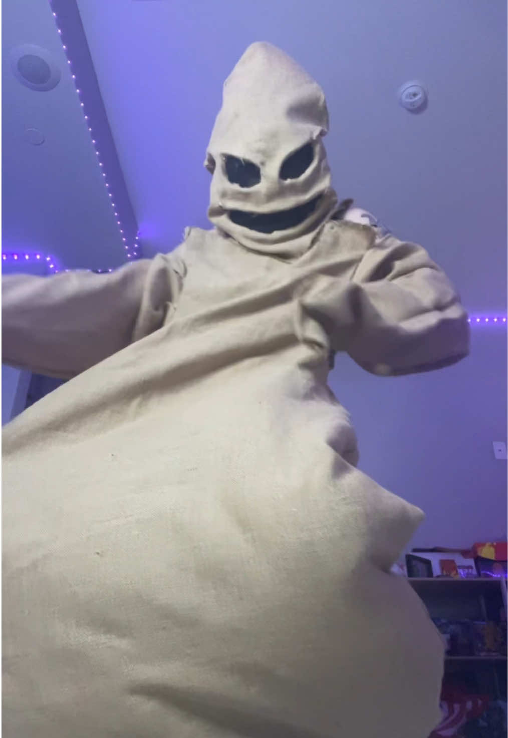 A post by @slimthicccsenpai on TikTok caption: POV youve just been brought to my lair🕷️ (c: @Cube Link Von )#oogieboogie #fyp #nightmarebeforechristmas #cosplay #egirl 