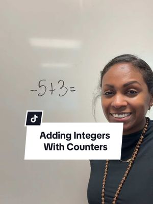 A post by @the_mrskelly on TikTok caption: Using counters is a great introductory to adding integers! #mrskellymath #mathtime #edutok #staartest 