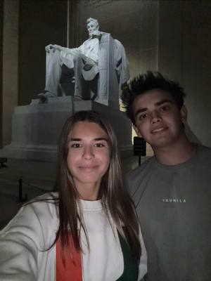A post by @thekaitrumpgolfer on TikTok caption: Me and Donnie wanted to see the monuments last night in DC 🇺🇸 #viral #fypage #fyp #littlebrother  