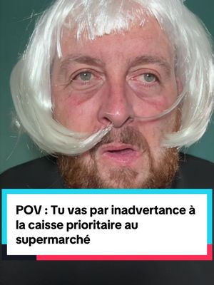 A post by @moguizoff on TikTok caption: POV : Tu vas par inadvertance à la caisse prioritaire au supermarché 