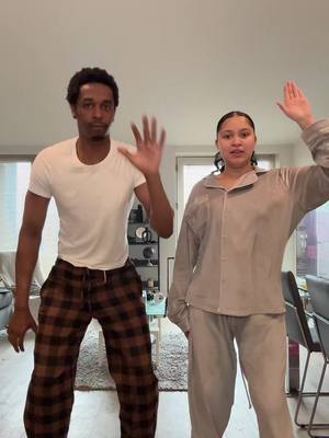 A post by @mudyandshamy on TikTok caption: He ate me up on the boogie with a suitcase part 😂 