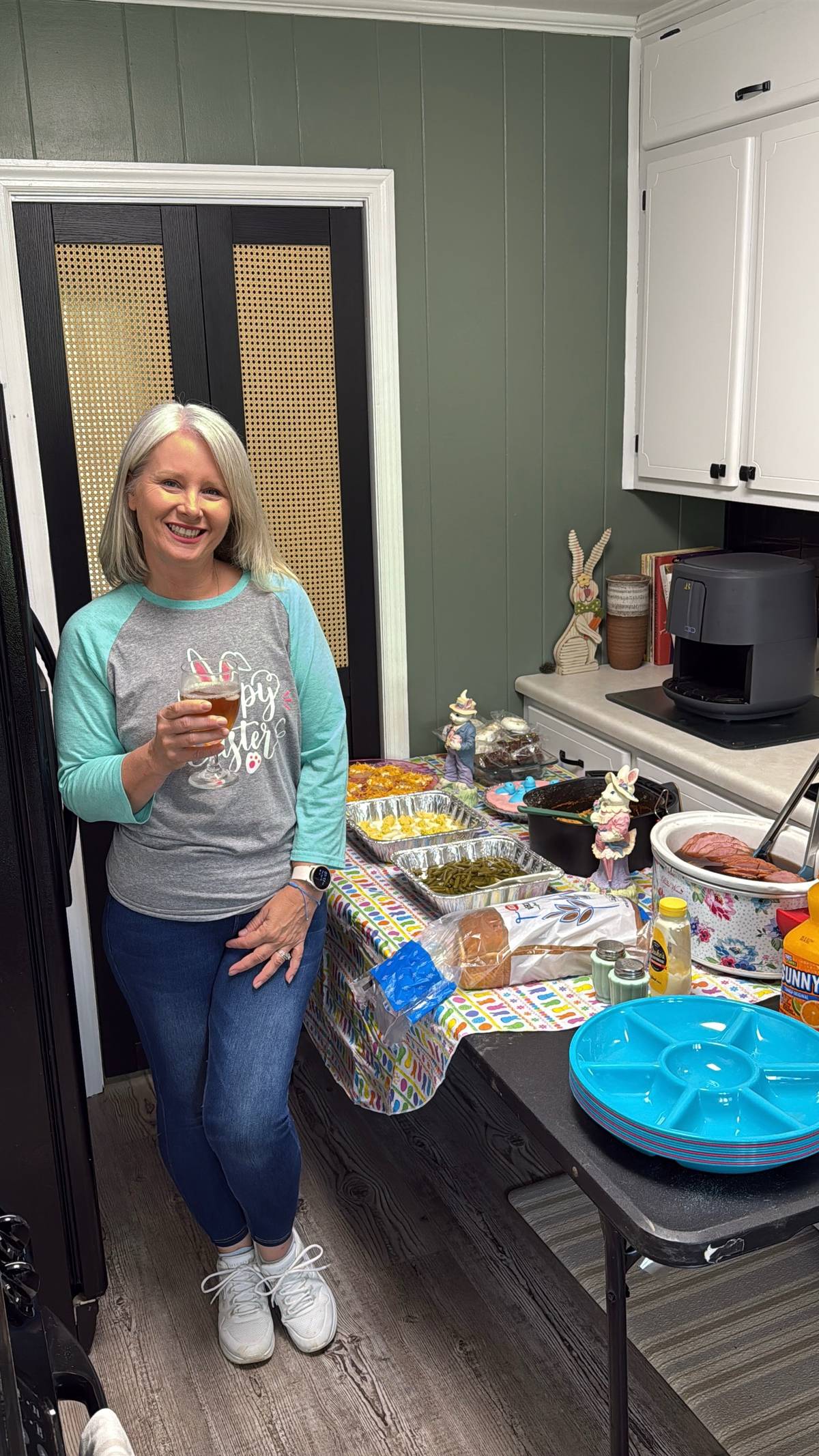 A post by @joshandmomma on TikTok caption: Momma showed off this Easter!! Hope everyone had an amazing weekend!! #joshandmomma #joshsmom #easter #easterdinner #familydinner #familyrecipe 