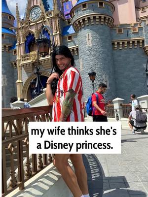 A post by @lovesoreal on TikTok caption: She’s living her own fairytale 😂 #actinglikemywife #disneyprincess 
