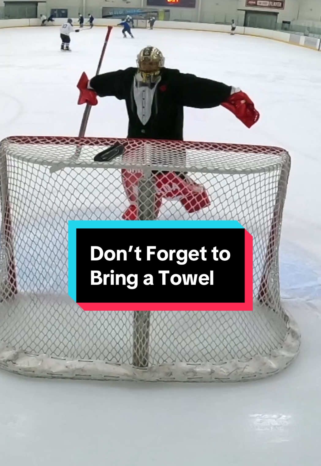 A post by @nickthegoalie_1 on TikTok caption: Don’t Forget to Bring a Towel 