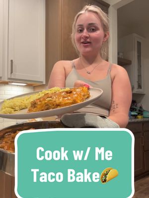 A post by @jill200016 on TikTok caption: There is no better night than ✨Taco bake night✨ do y’all want me to start making these cooking videos again? Comment down below and let me know! 🥰🌮 