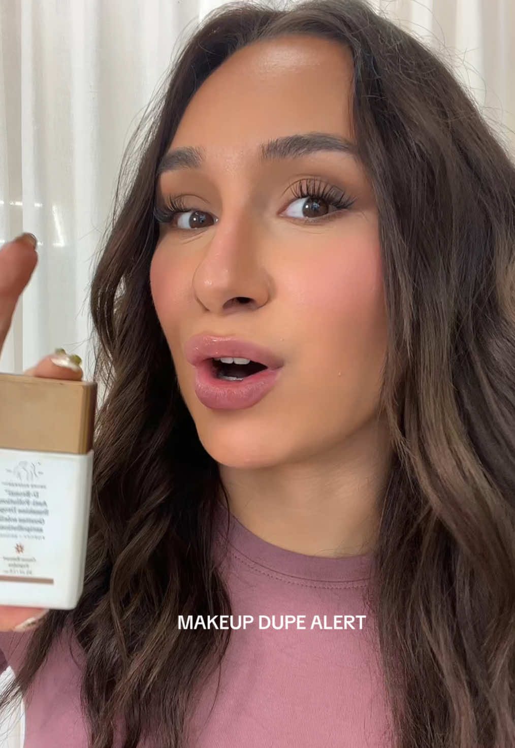 A post by @meleksev_ on TikTok caption: makeup dupe alert !!  👄 @YSL Beauty —> @NYX Professional Makeup buttermelt blush  @Drunk Elephant —> @Selfcare by Bloom  @Charlotte Tilbury —> @nyx buttermelt bronzer  @rhode skin —> @Clarins Official 