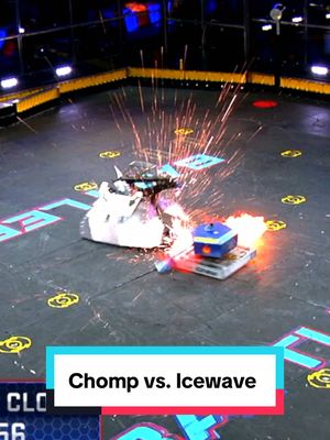 A post by @battlebots on TikTok caption: Chomp’s brutal debut: an emotional loss to Icewave—but from these ashes rose one of the most innovative bots in BattleBots history: AI-driven, 500 lb walker, Bite Force slayer. Every great story starts somewhere.#battlebots 