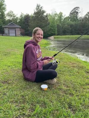 A post by @megan_timmer on TikTok caption: Here fishy here fishy🐠 #fyp #fishing 