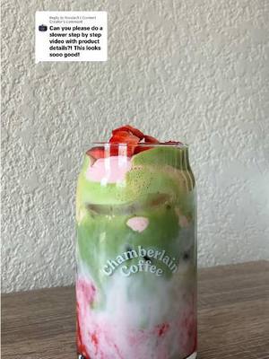 A post by @jaaliyahs on TikTok caption: Replying to @Ronda B | Content Creator try it & thank me later🤭 #matcha #strawberrymatcha #coldfoam #homebarista #trending #blackgirltiktok #atlanta #fyp #icedmatcha 